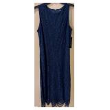 Sharagano Navy Lace Dress - Size 14 - New With Tags