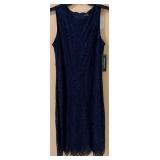 Sharagano Navy Lace Dress - Size 14 - New With Tags