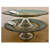 The Art of Tabletop Turquoise & Gold Cake Stand - Turkish Handmade