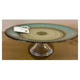 The Art of Tabletop Turquoise & Gold Cake Stand - Turkish Handmade