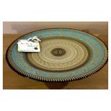 The Art of Tabletop Turquoise & Gold Cake Stand - Turkish Handmade
