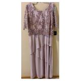 Le Bos 26722 Rose Long Dress - Size 16