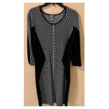 Taylor Sweater Dress - Black & White Knit, Size M