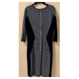 Taylor Sweater Dress - Black & White Knit, Size M