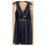 La Nouvelle Renaissance Dress, Size 16, Navy Beaded Waist