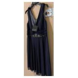 La Nouvelle Renaissance Dress, Size 16, Navy Beaded Waist