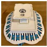 Godinger Antique Reflections Dessert Stand Pair - 10-Inch Square, 5.5-Inch Tall