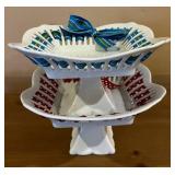 Godinger Antique Reflections Dessert Stand Pair - 10-Inch Square, 5.5-Inch Tall