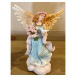 Ceramic Angel Figurines - Pair, 9 In Tall