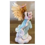 Ceramic Angel Figurines - Pair, 9 In Tall