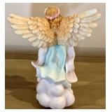 Ceramic Angel Figurines - Pair, 9 In Tall