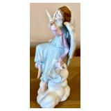 Ceramic Angel Figurines - Pair, 9 In Tall
