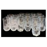 Crystal Glass Tumblers 16oz Goblets 6in Tall (Lot of 19)