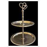 Two-Tier Heart-Top Dessert Stand - Nicole Miller Home Napkin Ring Box (4 Hearts) - Glass Condiment Stand
