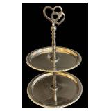 Two-Tier Heart-Top Dessert Stand - Nicole Miller Home Napkin Ring Box (4 Hearts) - Glass Condiment Stand