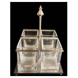 Two-Tier Heart-Top Dessert Stand - Nicole Miller Home Napkin Ring Box (4 Hearts) - Glass Condiment Stand