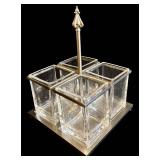 Two-Tier Heart-Top Dessert Stand - Nicole Miller Home Napkin Ring Box (4 Hearts) - Glass Condiment Stand