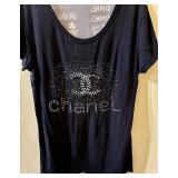 Chanel Rhinestone Logo T-Shirt - XL
