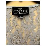 Alex Evenings 2-Piece Lace Sequin Top Set - Size S - Lavender Gray