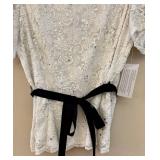Alex Evenings Lace Sequin Top - White, Size L