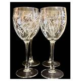 Wine Glasses Set - 4 Etched Floral, 8 Clear Glasses, 8 in Tall with Corkscrew & Stopper