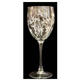 Wine Glasses Set - 4 Etched Floral, 8 Clear Glasses, 8 in Tall with Corkscrew & Stopper