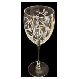 Wine Glasses Set - 4 Etched Floral, 8 Clear Glasses, 8 in Tall with Corkscrew & Stopper