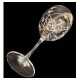 Wine Glasses Set - 4 Etched Floral, 8 Clear Glasses, 8 in Tall with Corkscrew & Stopper