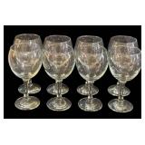 Wine Glasses Set - 4 Etched Floral, 8 Clear Glasses, 8 in Tall with Corkscrew & Stopper
