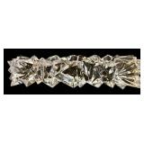 Crystal Candle Holder with 3 Vases - 4-Piece Cut Glass Set