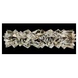 Crystal Candle Holder with 3 Vases - 4-Piece Cut Glass Set