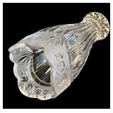 Crystal Candle Holder with 3 Vases - 4-Piece Cut Glass Set