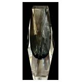 Crystal Candle Holder with 3 Vases - 4-Piece Cut Glass Set