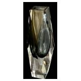 Crystal Candle Holder with 3 Vases - 4-Piece Cut Glass Set