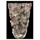 Miska Roses Pattern Vase 9 in Tall & Grapes Pattern Vase - Clear Glass