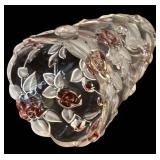 Miska Roses Pattern Vase 9 in Tall & Grapes Pattern Vase - Clear Glass