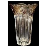 Miska Roses Pattern Vase 9 in Tall & Grapes Pattern Vase - Clear Glass