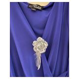 Alex Evenings Draped Pearl-Embellished Blouse - New with Tags - Size L