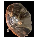 Vintage Lancaster Pink Depression Glass Footed Bowl, Two Mikasa Crystal Pink Rosella Candy/Relish Dishes