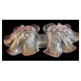 Vintage Lancaster Pink Depression Glass Footed Bowl, Two Mikasa Crystal Pink Rosella Candy/Relish Dishes