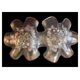 Vintage Lancaster Pink Depression Glass Footed Bowl, Two Mikasa Crystal Pink Rosella Candy/Relish Dishes