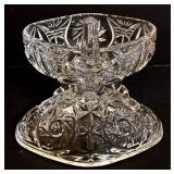 Three Vintage Crystal Footed Candy Dishes