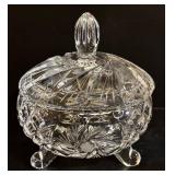 Three Vintage Crystal Footed Candy Dishes