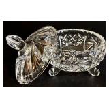 Three Vintage Crystal Footed Candy Dishes