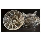 Three Vintage Crystal Footed Candy Dishes