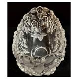 Vintage Crystal Floral Daisy-Pattern Oval Bowl & 2 Platters - 3-Piece Clear Glass Serving Set