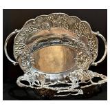 Vintage Lenox Platters & Silver Casserole Holder - Set of 3