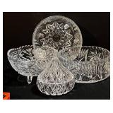 Vintage Crystal Cut Glass Bowls & Candy Dishes