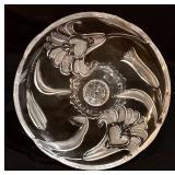 Vintage Crystal Glass Pedestal Cake Stand & Tray - 2-Piece Set