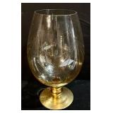 Creative Co-Op Hurricane Glass - Gold Base